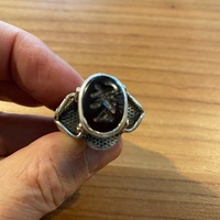 BAGUE ARGENT AFGHANI INTAILLE