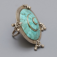 NEPALESE TURQUOISE SILVER RING