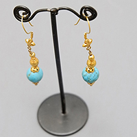GOLD AND TURQUOISE EARRINGS