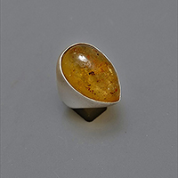 SILVER AMBER RING