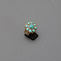 SILVER AND TURQUOISES LADAKH RING
