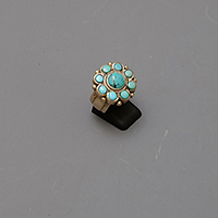 SILVER AND TURQUOISES LADAKH RING