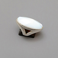 WHITE AGATE SILVER RING