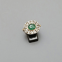 RING SILVER GOLD AND EMERALD