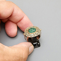 RING SILVER GOLD AND EMERALD