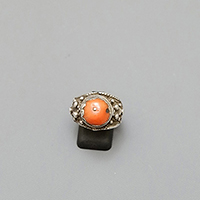 RING SILVER AND CORAL YEMEN